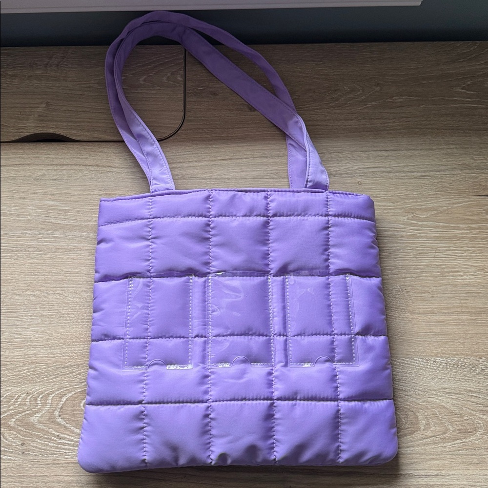Purple Quilted Tote Bag